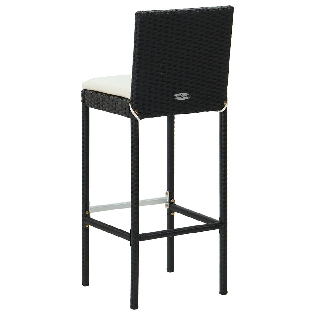 vidaXL 5 Piece Garden Bar Set with Cushions Black
