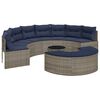 vidaXL 3 Piece Garden Sofa Set Half-Round Grey Poly Rattan