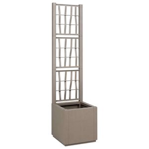 vidaXL Garden Planter Grey 36 x 36 x 140 cm Polypropylene