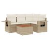vidaXL 5 Piece Garden Sofa Set with Cushions Beige Poly Rattan