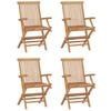 vidaXL 5 Piece Folding Outdoor Dining Set Solid Wood Teak