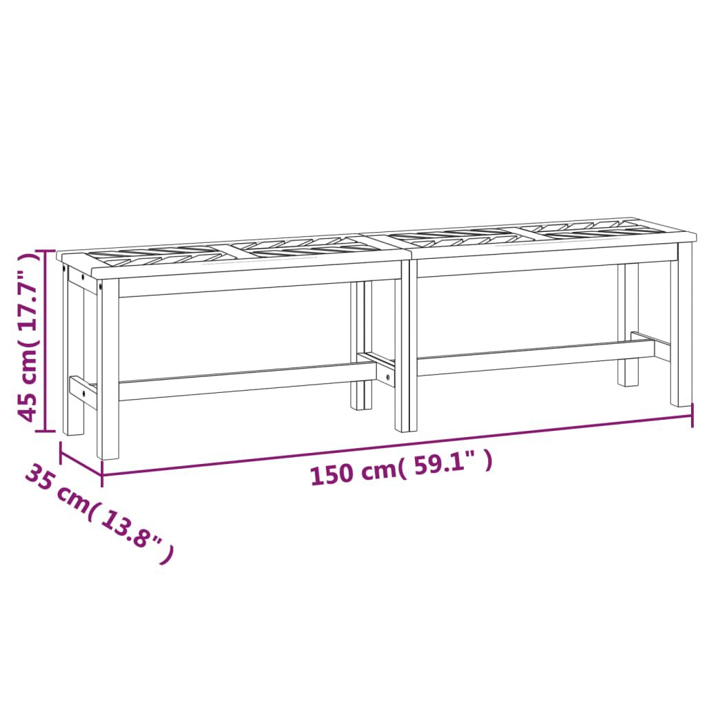 vidaXL Garden Bench 150 cm Solid Wood Acacia
