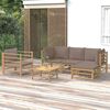 vidaXL 6 Piece Garden Lounge Set with Taupe Cushions Bamboo