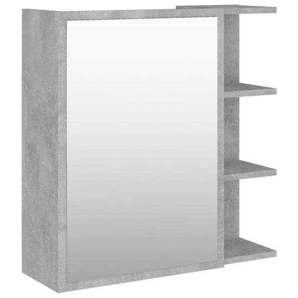 vidaXL Bathroom Mirror Cabinet Concrete Grey 62.5x20.5x64 cm Engineered Wood