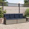 vidaXL Garden Bench with Cushion Grey Poly rattan