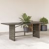 vidaXL Garden Table with Glass Top Grey 190x80x74 cm Poly Rattan
