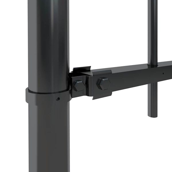 vidaXL Garden Fence with Hoop Top Steel 892.5x150 cm Black