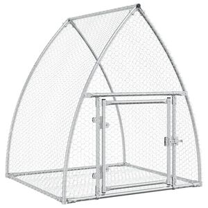 vidaXL Rabbit Hutch Silver 105x100x120 cm Galvanised Steel