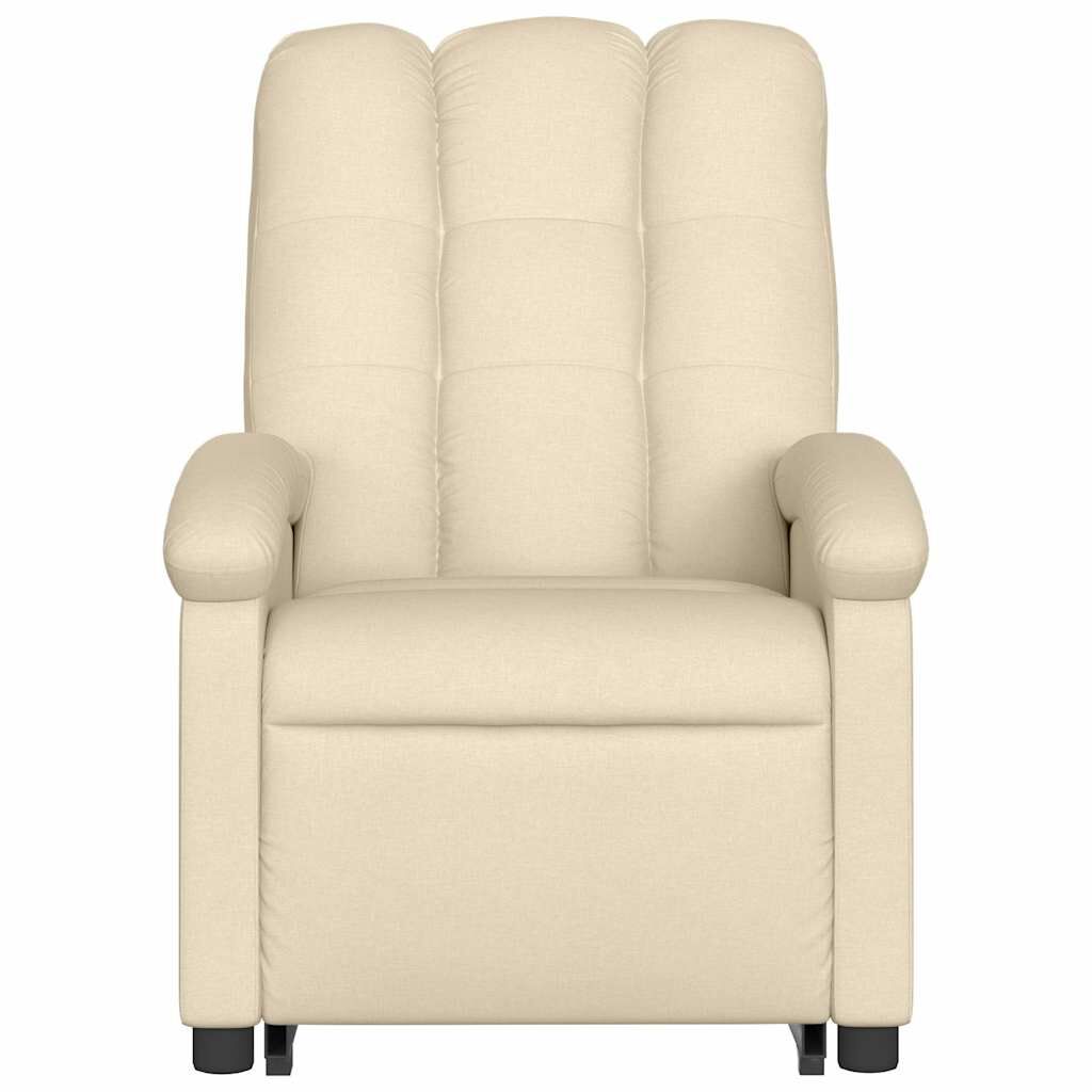 vidaXL Stand up Massage Recliner Chair Cream Fabric