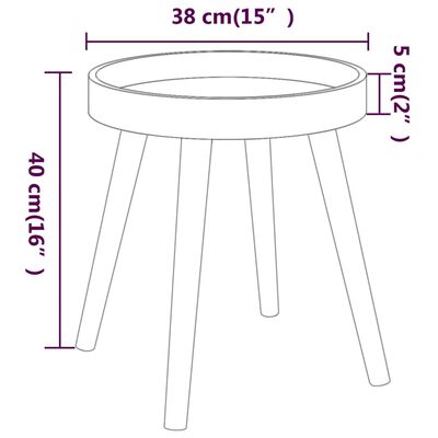 vidaXL Side Table White 38x38x40 cm Engineered Wood&Solid Wood Pine