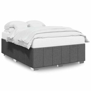 vidaXL Bed Frame without Mattress Dark Grey Queen Fabric