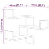 vidaXL Wall Corner Shelves 2 pcs Brown Oak 40x40x50 cm Engineered Wood