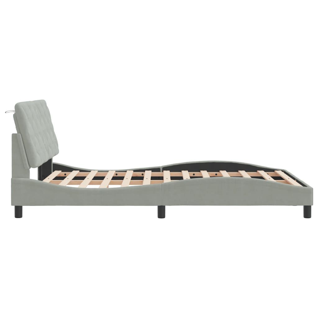 vidaXL Bed Frame without Mattress Light Grey 137x187 cm Double Velvet