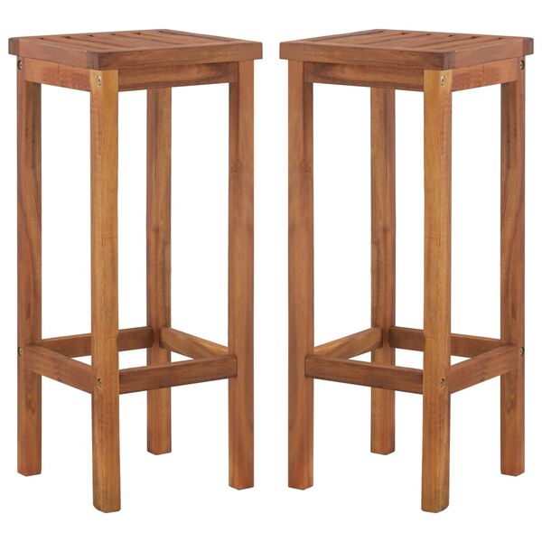 vidaXL Bar Chairs 2 pcs Solid Acacia Wood