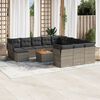vidaXL 13 Piece Garden Sofa Set with Cushions Grey Poly Rattan