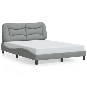 vidaXL Bed Frame without Mattress "Hvar" Light Grey 137x190 cm Fabric