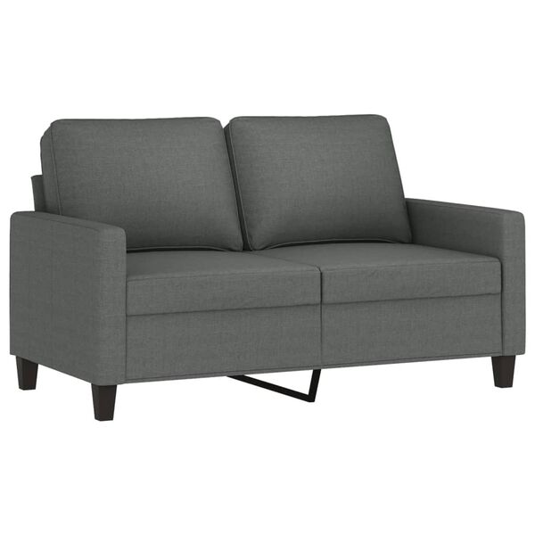 vidaXL 2 Piece Sofa Set with Cushions Dark Grey Fabric