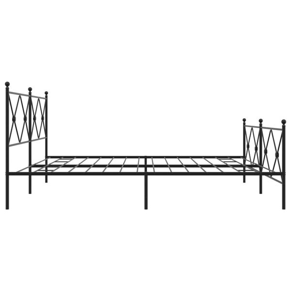 vidaXL Metal Bed Frame without Mattress with Footboard Black 193x203cm