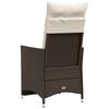 vidaXL Reclining Garden Chair with Cushions Brown Poly Rattan