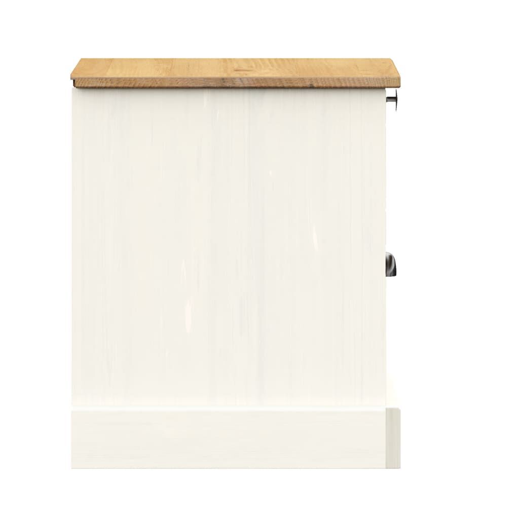 vidaXL Bedside Cabinet VIGO White 42x35x42 cm Solid Wood Pine