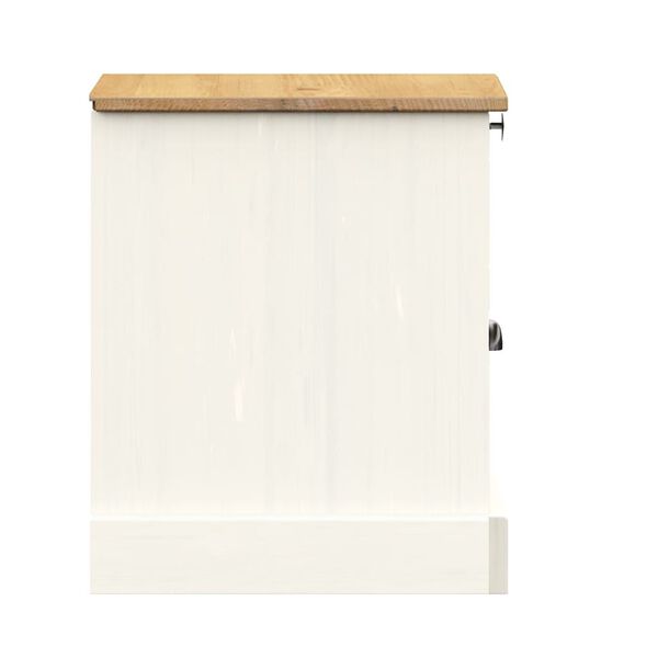 vidaXL Bedside Cabinet VIGO White 42x35x42 cm Solid Wood Pine