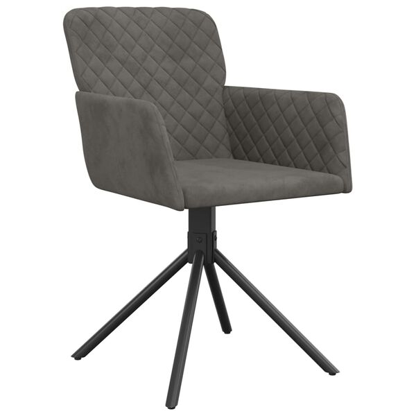 vidaXL Swivel Dining Chairs 2 pcs Dark Grey Velvet