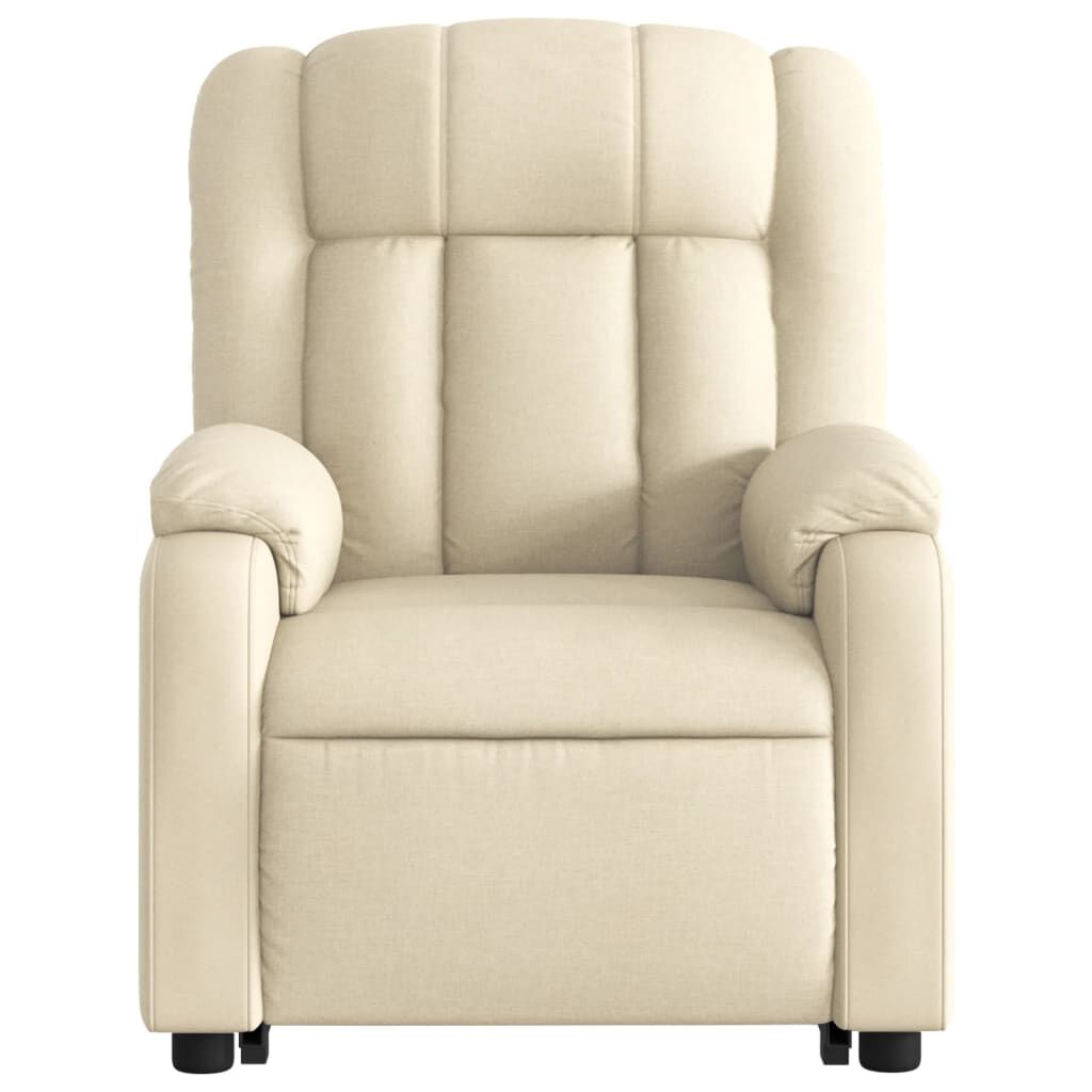 vidaXL Stand up Massage Recliner Chair Cream Fabric