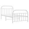 vidaXL Metal Bed Frame without Mattress with Footboard White 100x200cm