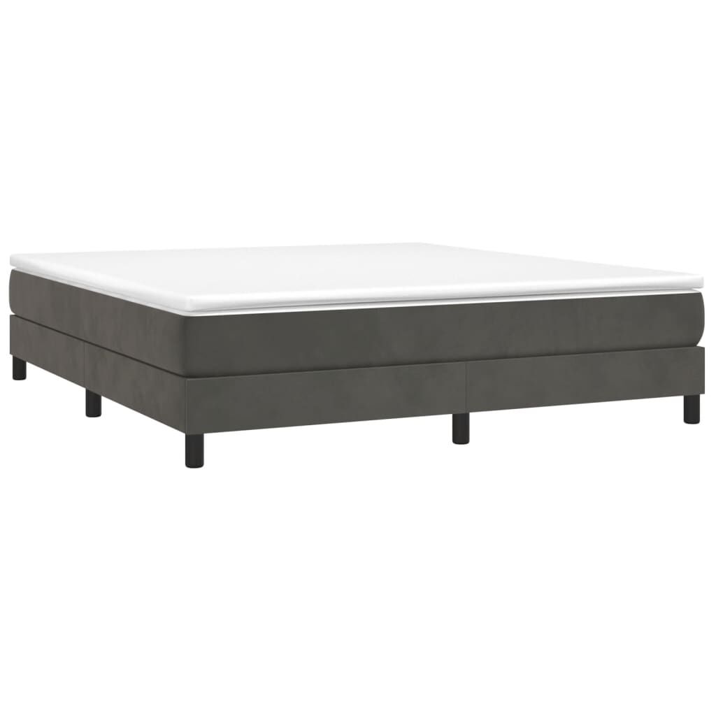 vidaXL Bed Frame without Mattress Dark Grey King Velvet (US Only)