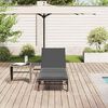 vidaXL Sun Lounger with Cushion Grey Poly Rattan