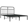 vidaXL Metal Bed Frame without Mattress with Headboard Black 135x190cm