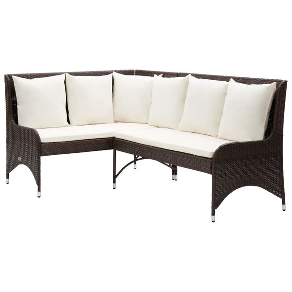 vidaXL Garden Corner Sofas 2 pcs Poly Rattan Brown