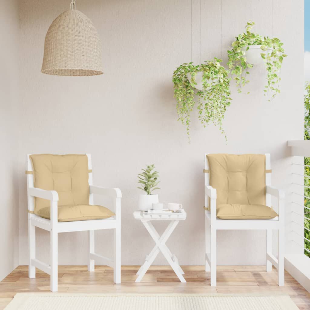 vidaXL Lowback Chair Cushions 2 pcs Melange Beige 100x50x7 cm Fabric