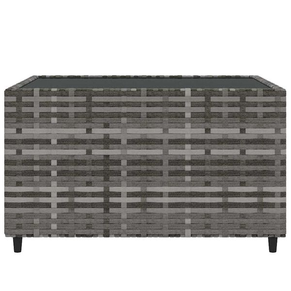 vidaXL 4 Piece Garden Lounge Set with Cushions Grey Poly Rattan