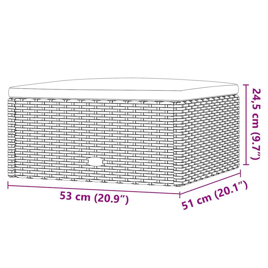 vidaXL 3 Piece Garden Lounge Set with Cushions Grey Poly Rattan