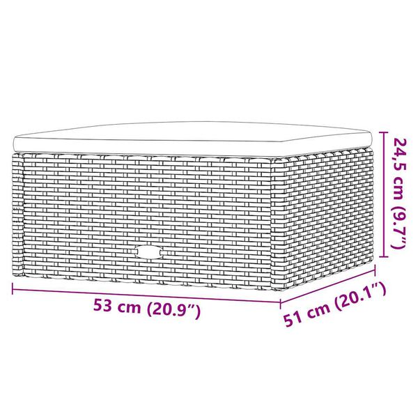vidaXL 3 Piece Garden Lounge Set with Cushions Grey Poly Rattan