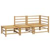 vidaXL 3 Piece Garden Lounge Set with Light Grey Cushions Bamboo