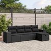 vidaXL 5 Piece Garden Sofa Set with Cushions Brown Poly Rattan