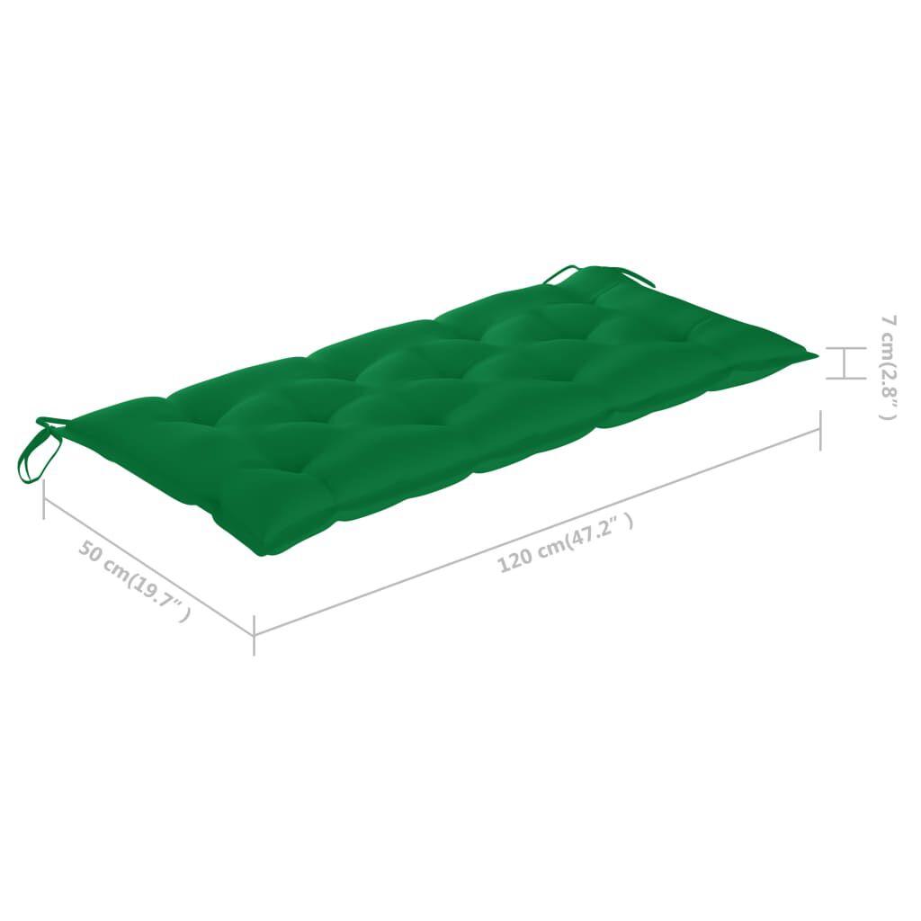 vidaXL Folding Garden Bench with Cushion 118 cm Bamboo