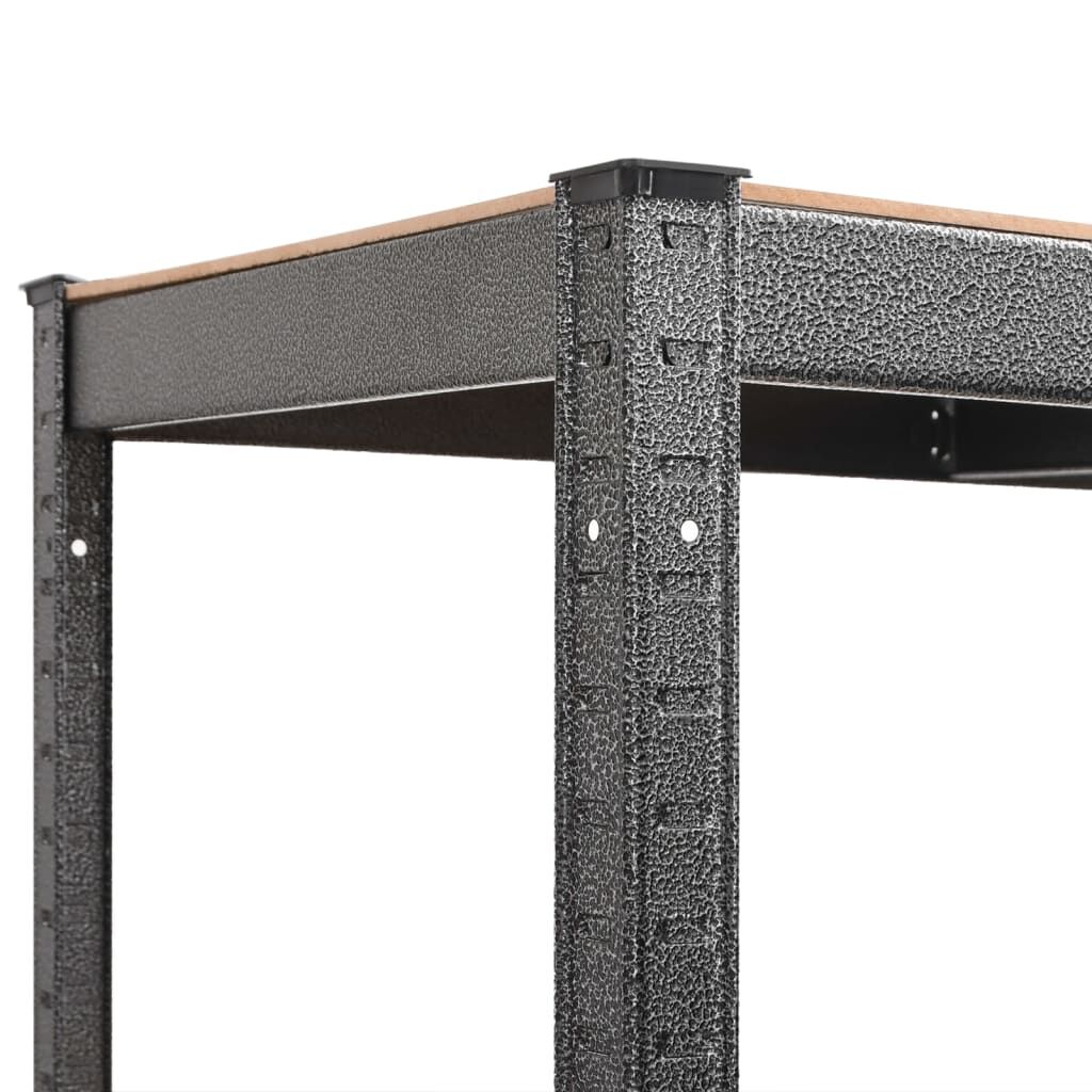 vidaXL 5-Layer Heavy-duty Shelves 2 pcs Grey Steel&Engineered Wood