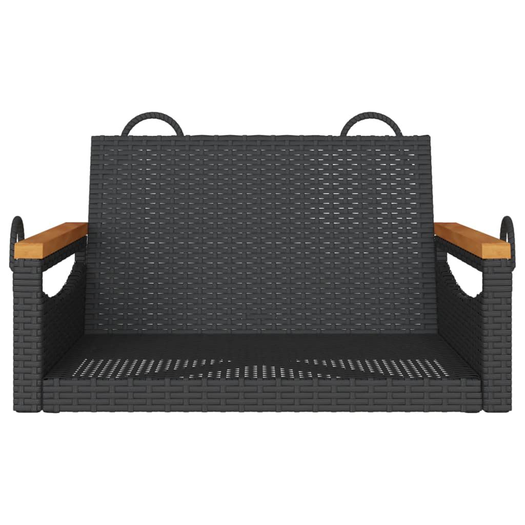 vidaXL Swing Bench Black 63x62x40 cm Poly Rattan