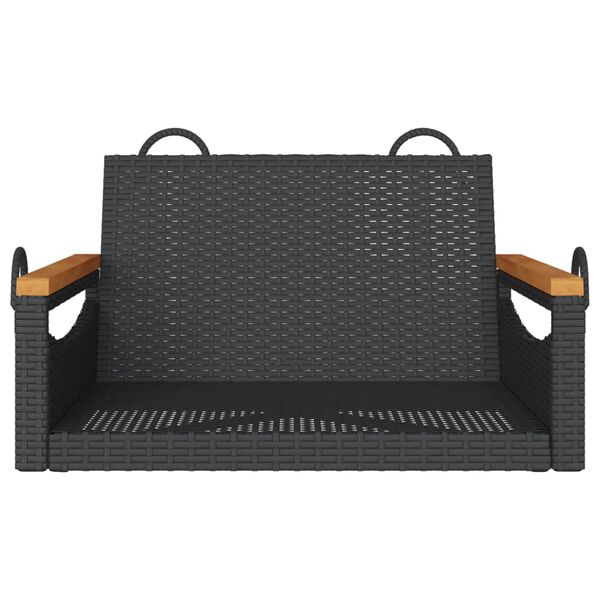vidaXL Swing Bench Black 63x62x40 cm Poly Rattan