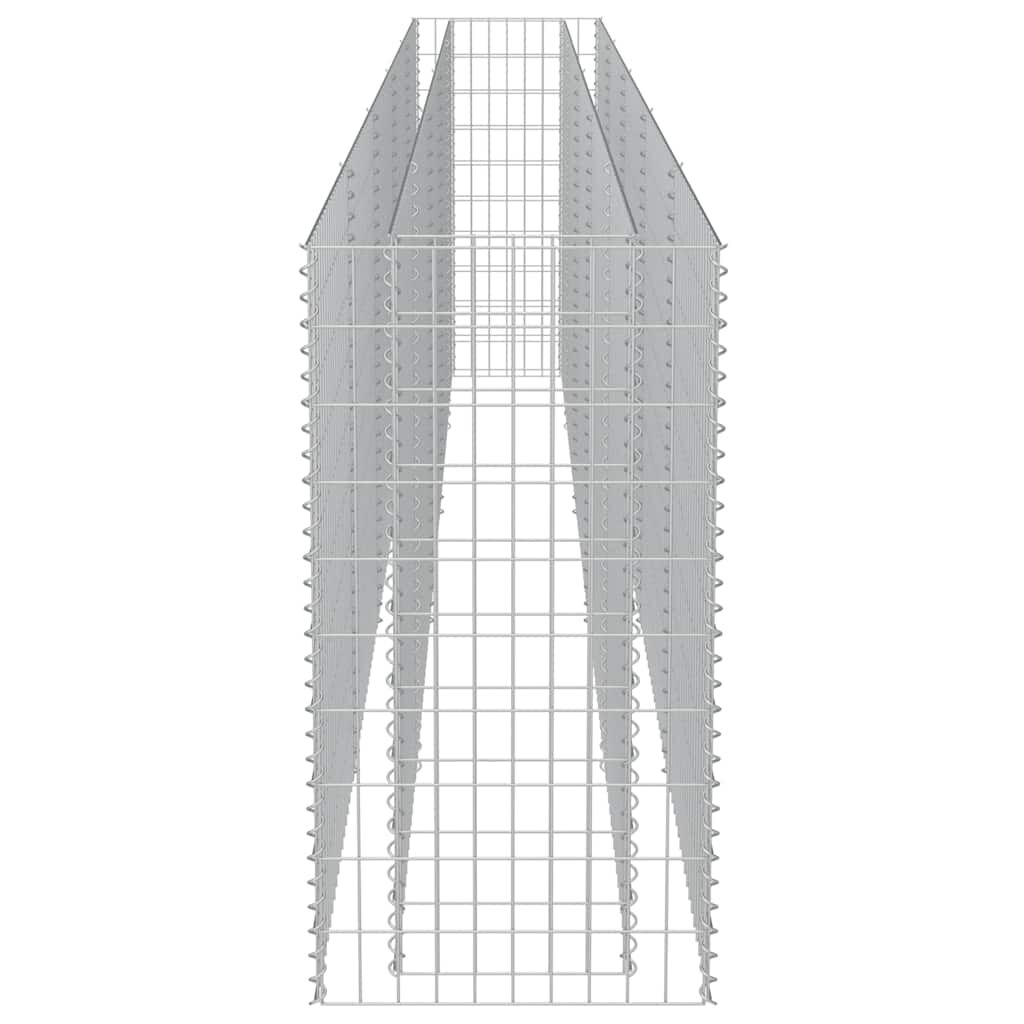 vidaXL Gabion Raised Bed Galvanised Steel 450x50x100 cm