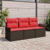 vidaXL Garden Sofa Set 3 pcs Brown 196 x 62 x 85cm Poly Rattan