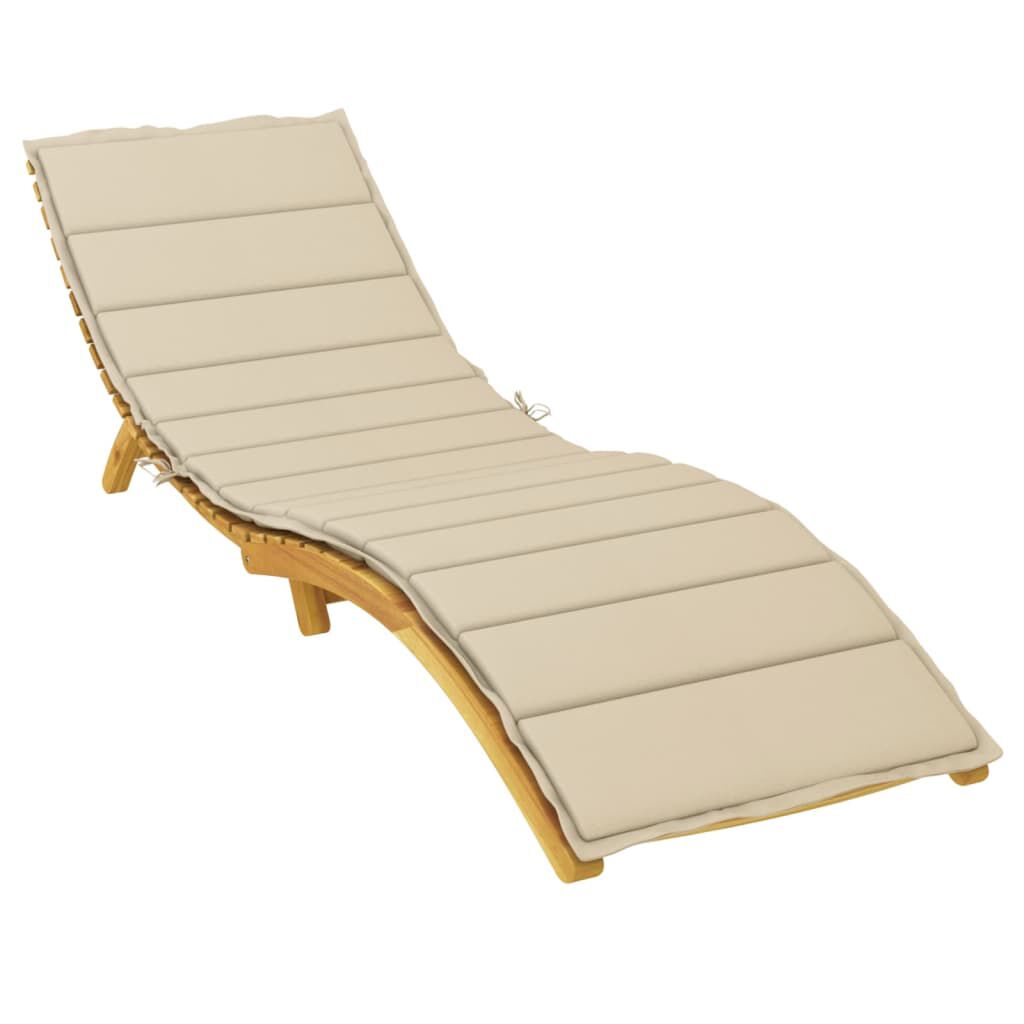 vidaXL Sun Lounger Cushion Beige 200x70x3cm Oxford Fabric