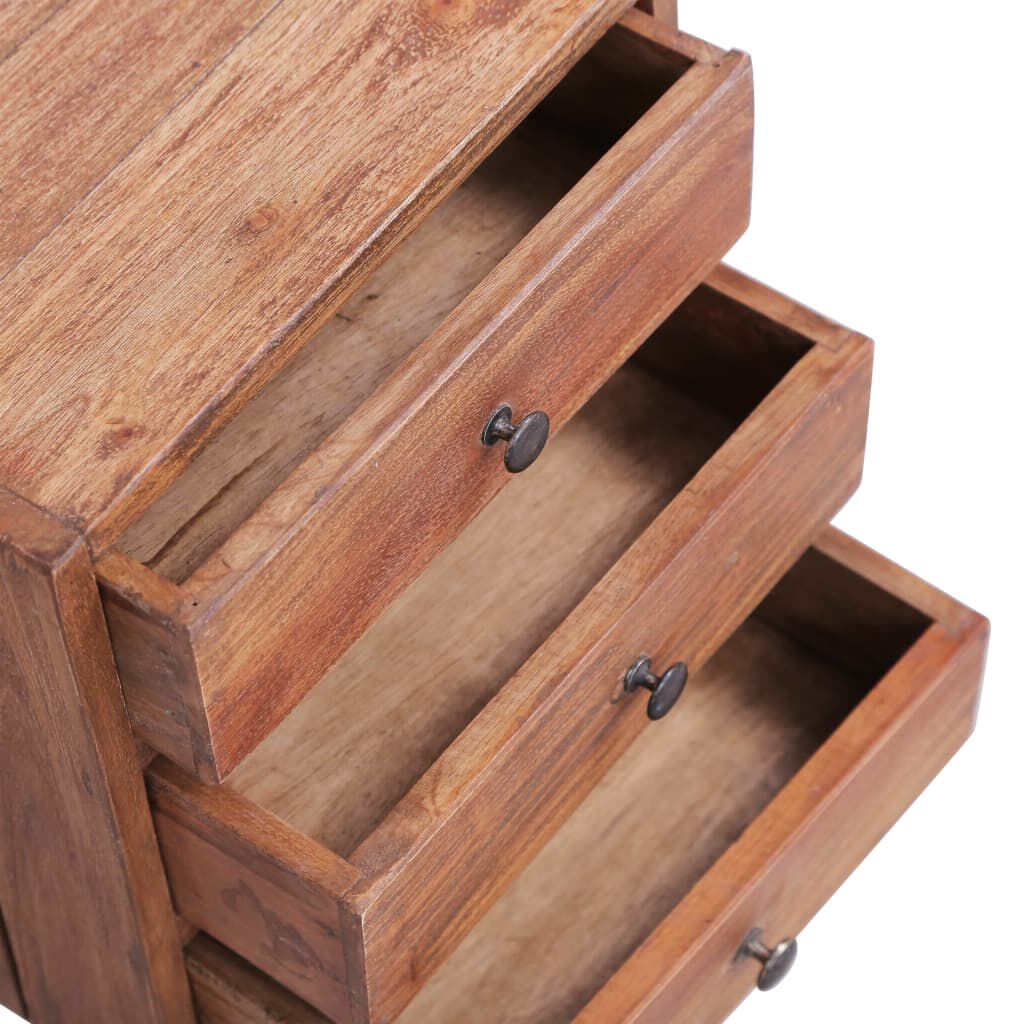 vidaXL Bedside Cabinet with 3 Drawers 35x25x35 cm Solid Mahogany Wood
