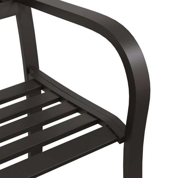 vidaXL Garden Bench 125 cm Steel Black