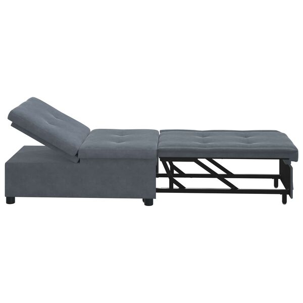 vidaXL Sofa Bed Dark Grey 194 x 67 x 82 cm Velvet