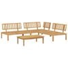 vidaXL Sofa Set with Cushion Plain 4 pcs Beige Solid Acacia Wood