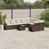 vidaXL 10 Piece Garden Sofa Set with Cushions Brown Poly Rattan